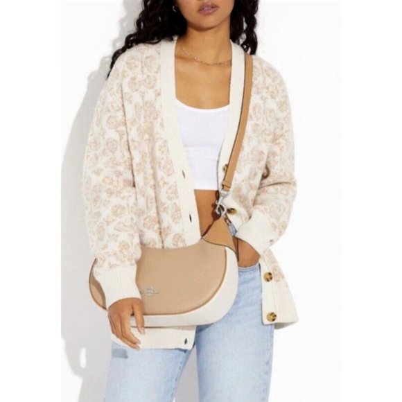 New Coach CH508 Mara Hobo Pebble Leather Shoulder bag Sandy Beige Multi - Picture 3 of 6